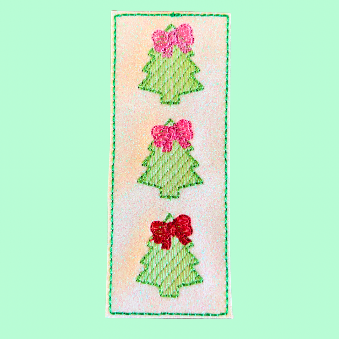 Christmas Tree Trio Glitter Bookmark