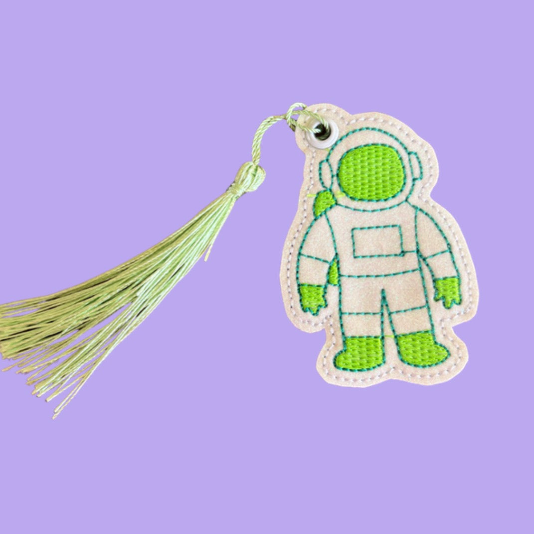 Outer Space Astronaut Glitter Bookmark