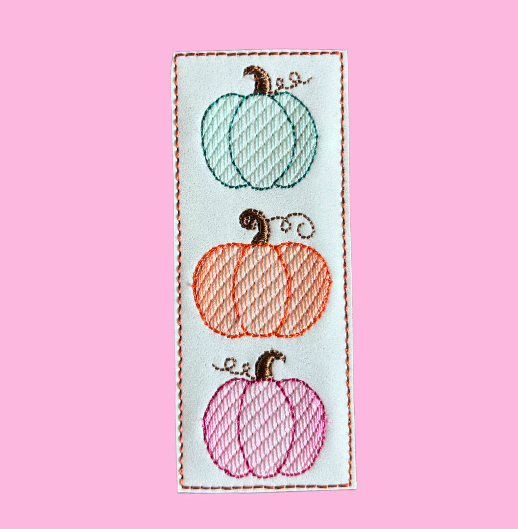 Pumpkin Trio Fall Glitter Bookmark