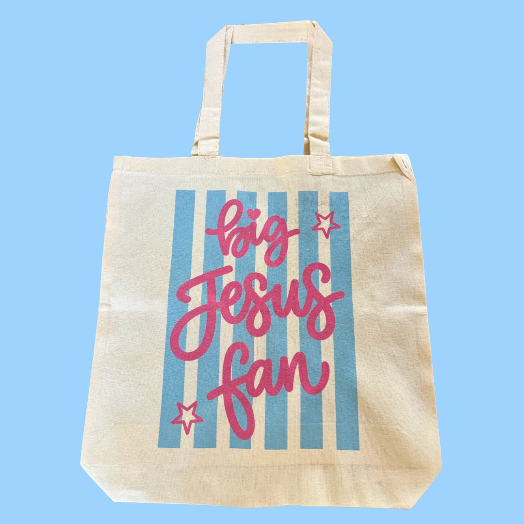 Big Jesus Fan 100% Cotton Canvas Bag