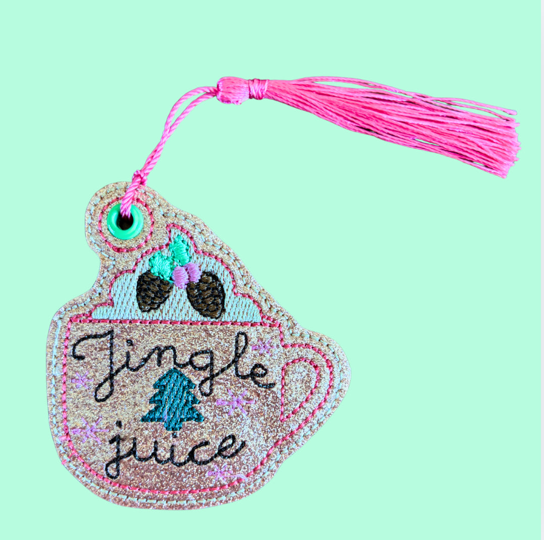Jingle Juice Christmas Coffee Glitter Bookmark