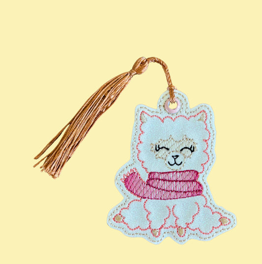 Llama Glitter Bookmark