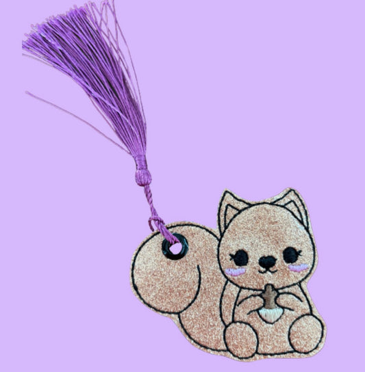 Squirrel Glitter Bookmark