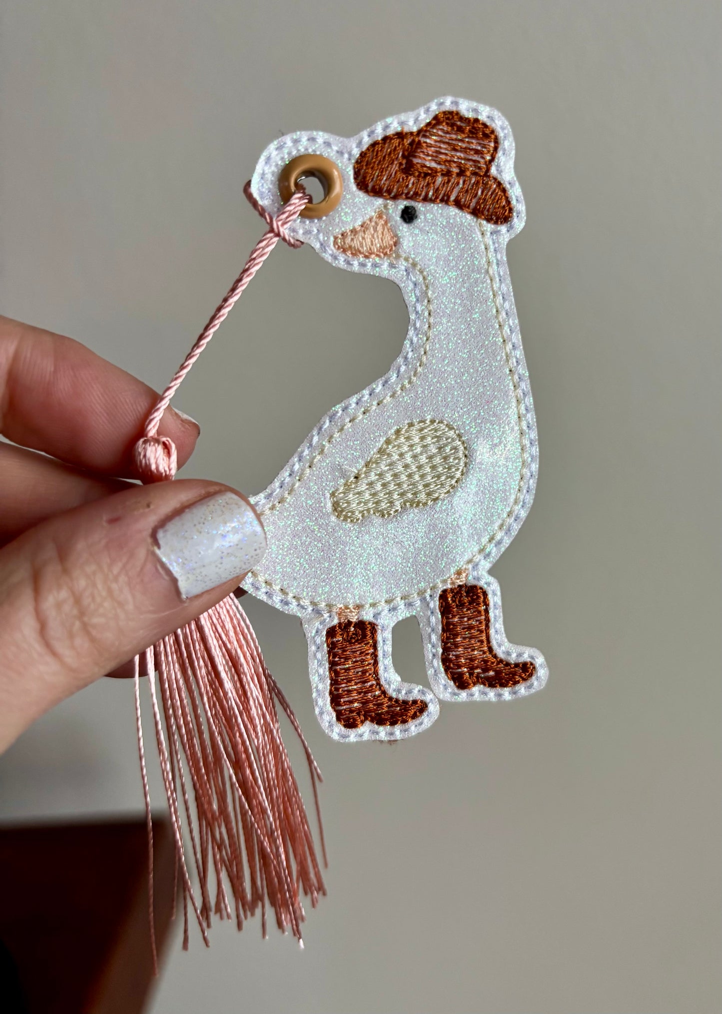 Yeehaw Goose Glitter Bookmark