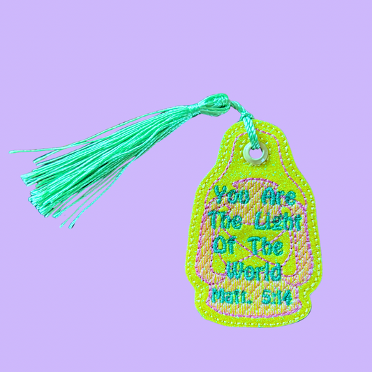 Matthew 5:14 Lantern Glitter Bookmark