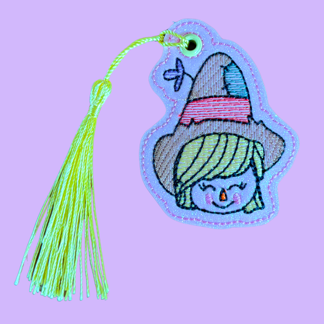 Fall Girly Scarecrow Glitter Bookmark