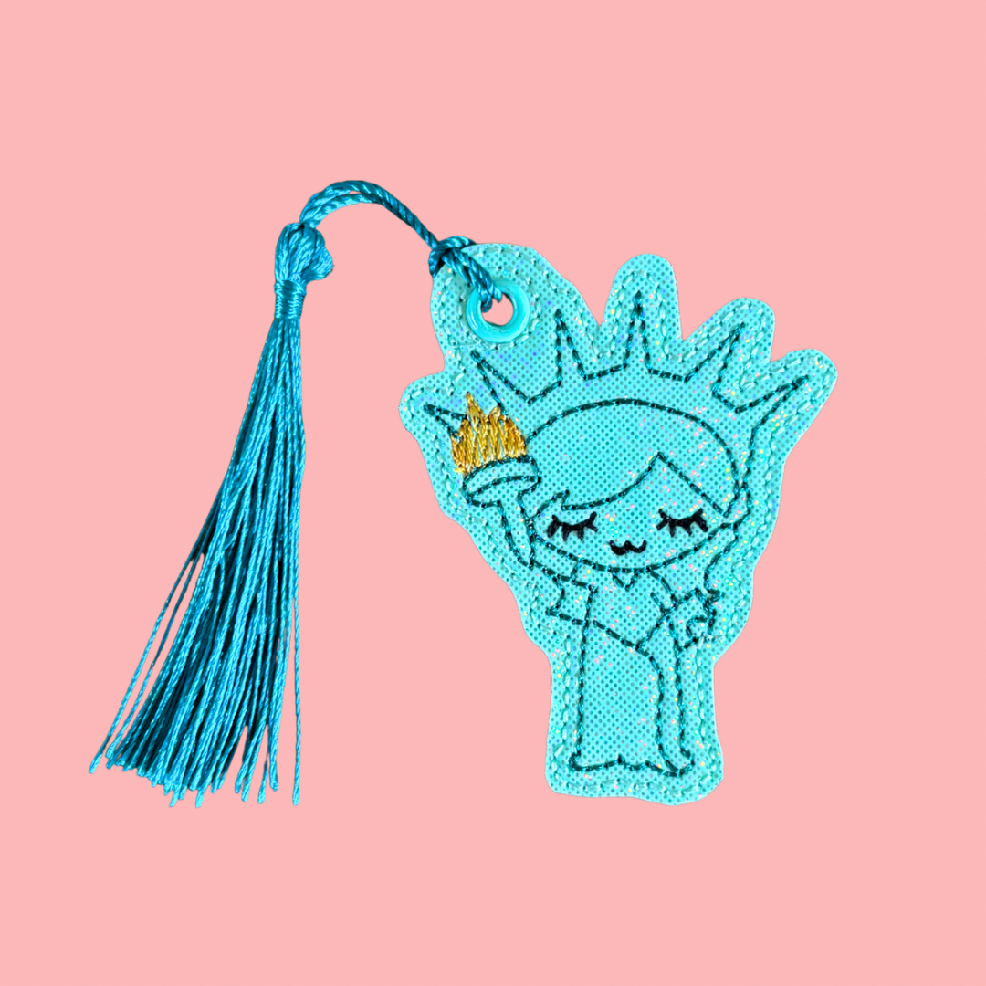 Lady Liberty Glitter Bookmark