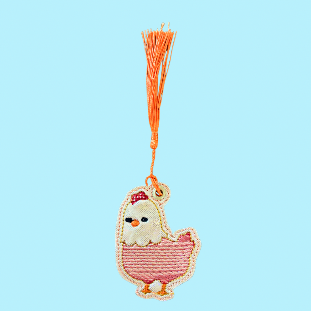 Chicken Glitter Bookmark