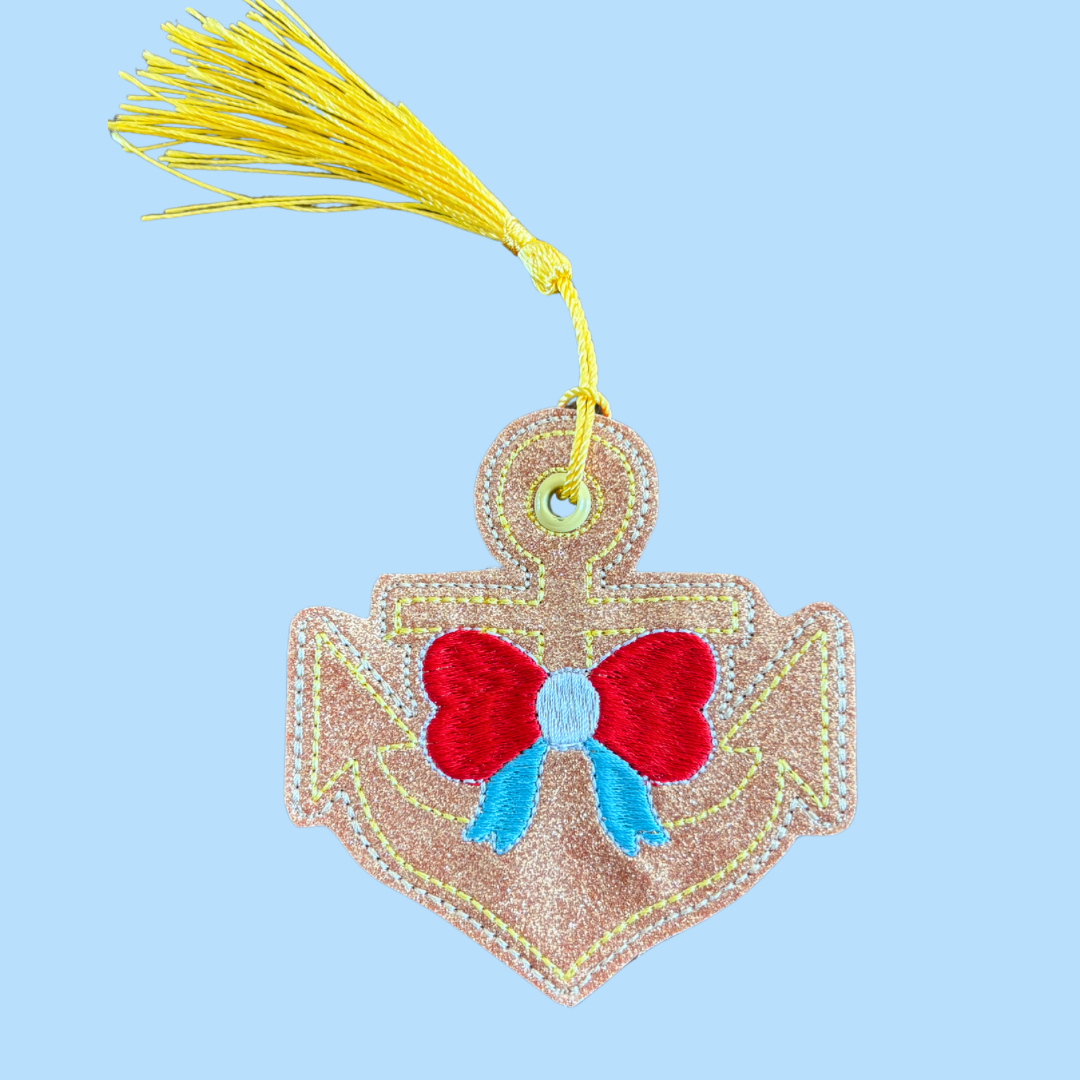 Nautical Anchor Glitter Bookmark