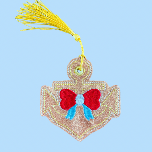 Nautical Anchor Glitter Bookmark