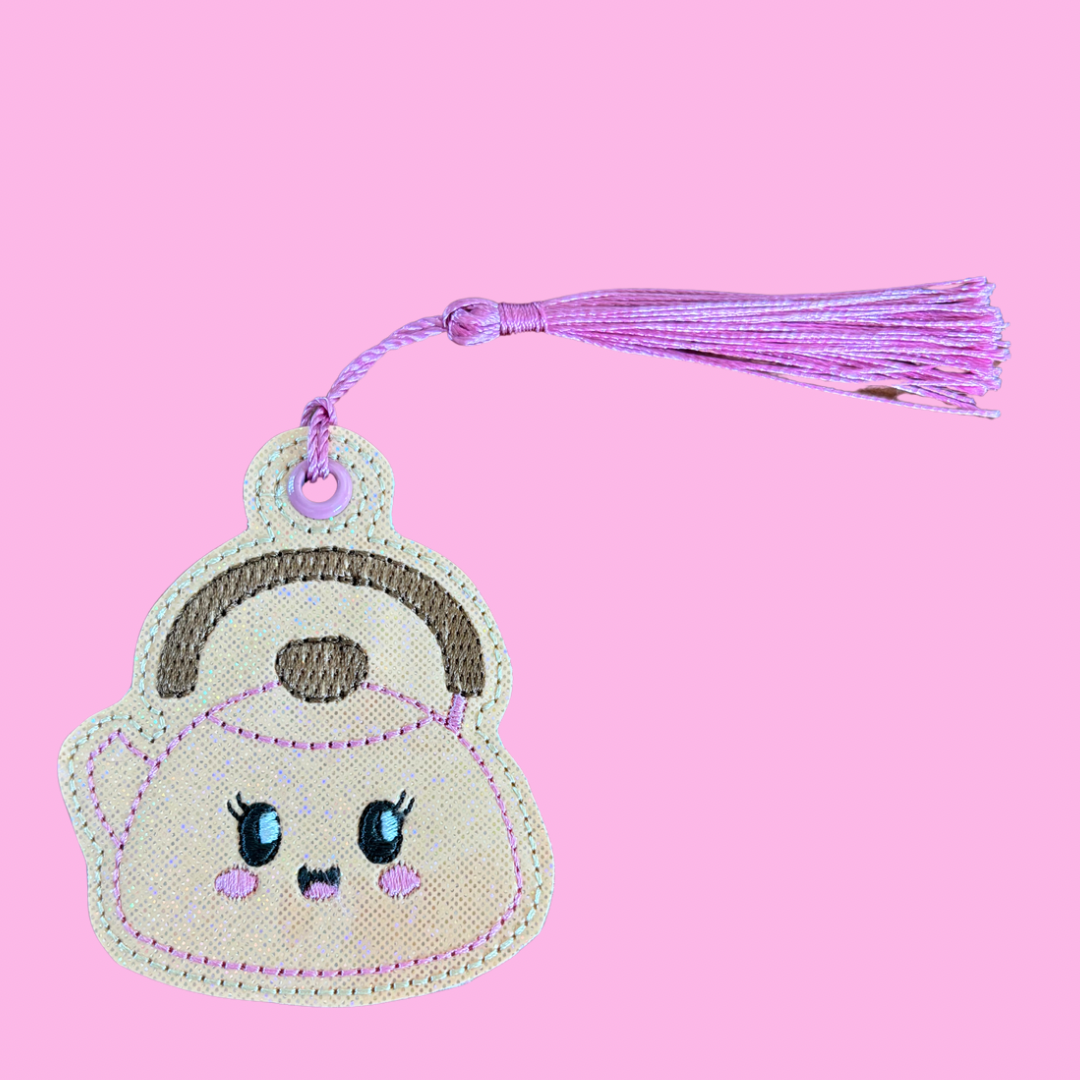 Tea Pot Glitter Bookmark