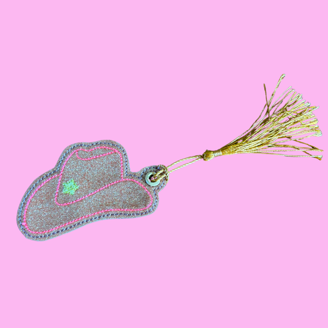 Cowgirl Hat Glitter Bookmark