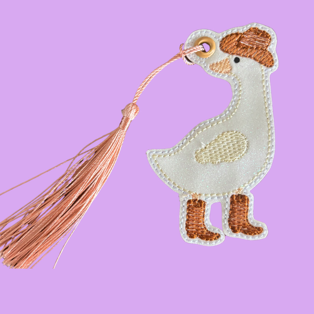 Yeehaw Goose Glitter Bookmark