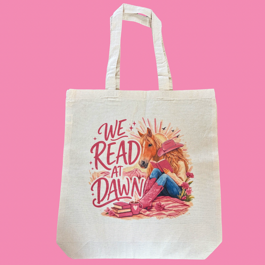 We Read At Dawn 100% Cotton Canvas Bag