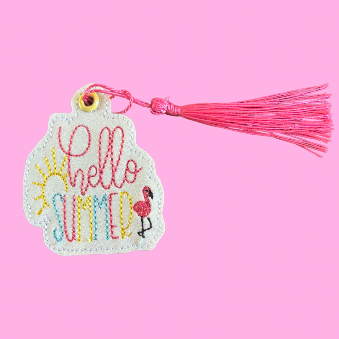 Hello Summer Glitter Bookmark
